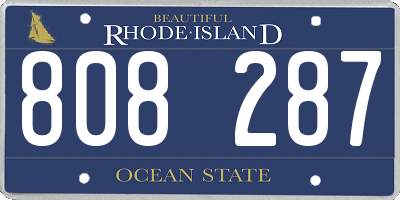 RI license plate 808287
