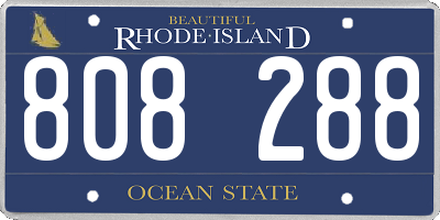 RI license plate 808288