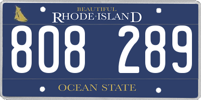 RI license plate 808289