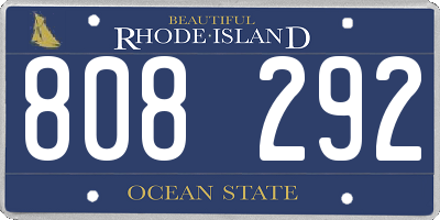 RI license plate 808292