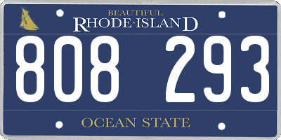 RI license plate 808293