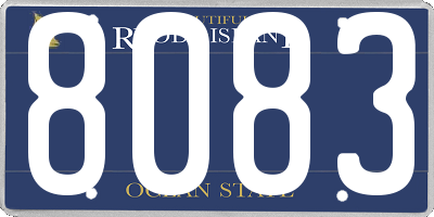 RI license plate 8083