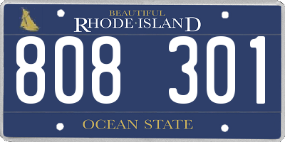 RI license plate 808301