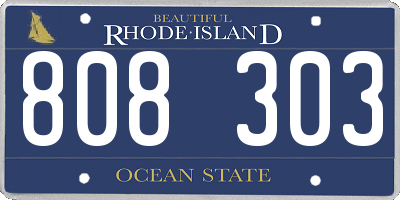 RI license plate 808303