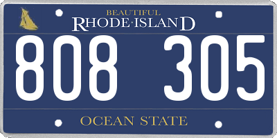 RI license plate 808305