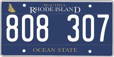 RI license plate 808307