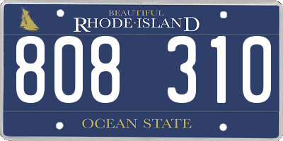 RI license plate 808310