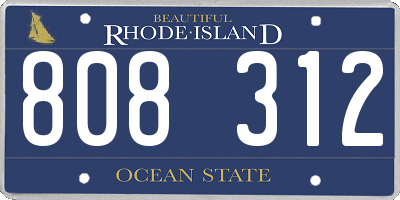 RI license plate 808312