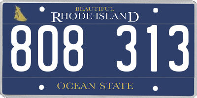 RI license plate 808313