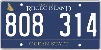 RI license plate 808314