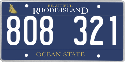 RI license plate 808321