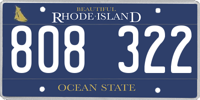 RI license plate 808322