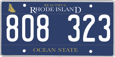 RI license plate 808323