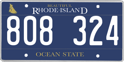 RI license plate 808324