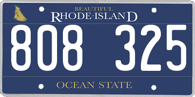 RI license plate 808325