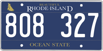 RI license plate 808327