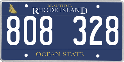 RI license plate 808328