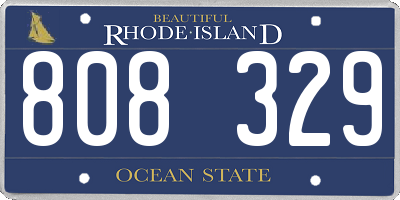 RI license plate 808329