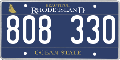 RI license plate 808330