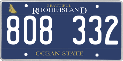 RI license plate 808332