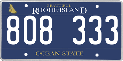 RI license plate 808333