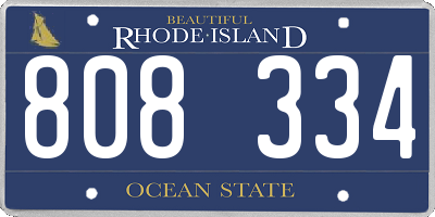 RI license plate 808334