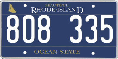 RI license plate 808335