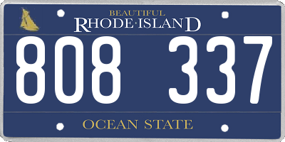 RI license plate 808337