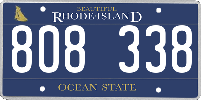 RI license plate 808338