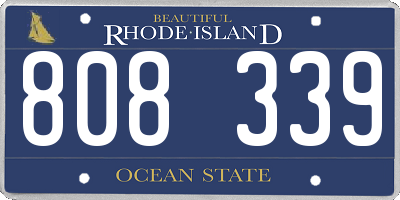 RI license plate 808339