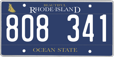 RI license plate 808341