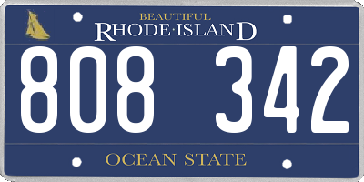 RI license plate 808342