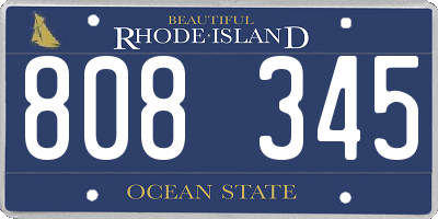 RI license plate 808345