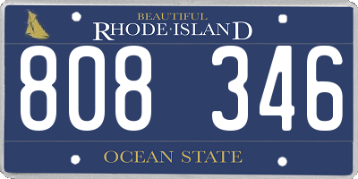 RI license plate 808346