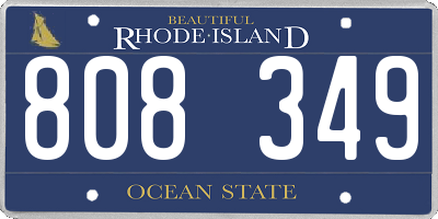 RI license plate 808349