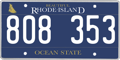 RI license plate 808353