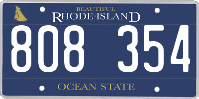 RI license plate 808354