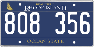 RI license plate 808356