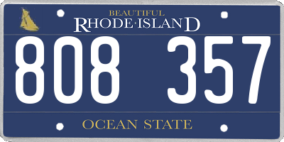 RI license plate 808357