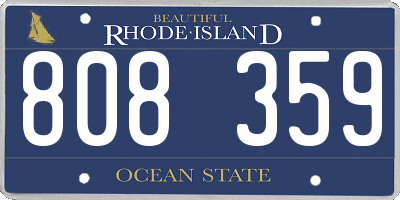 RI license plate 808359