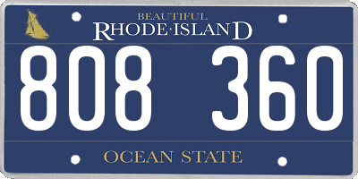 RI license plate 808360