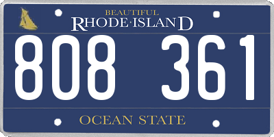 RI license plate 808361