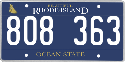 RI license plate 808363