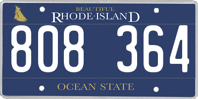 RI license plate 808364