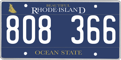 RI license plate 808366