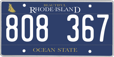 RI license plate 808367
