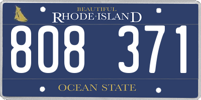 RI license plate 808371