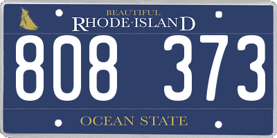 RI license plate 808373