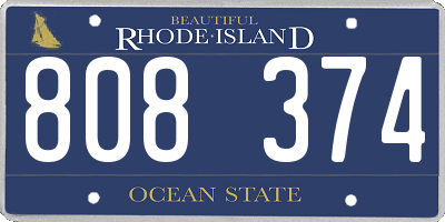RI license plate 808374