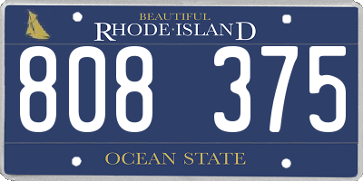 RI license plate 808375